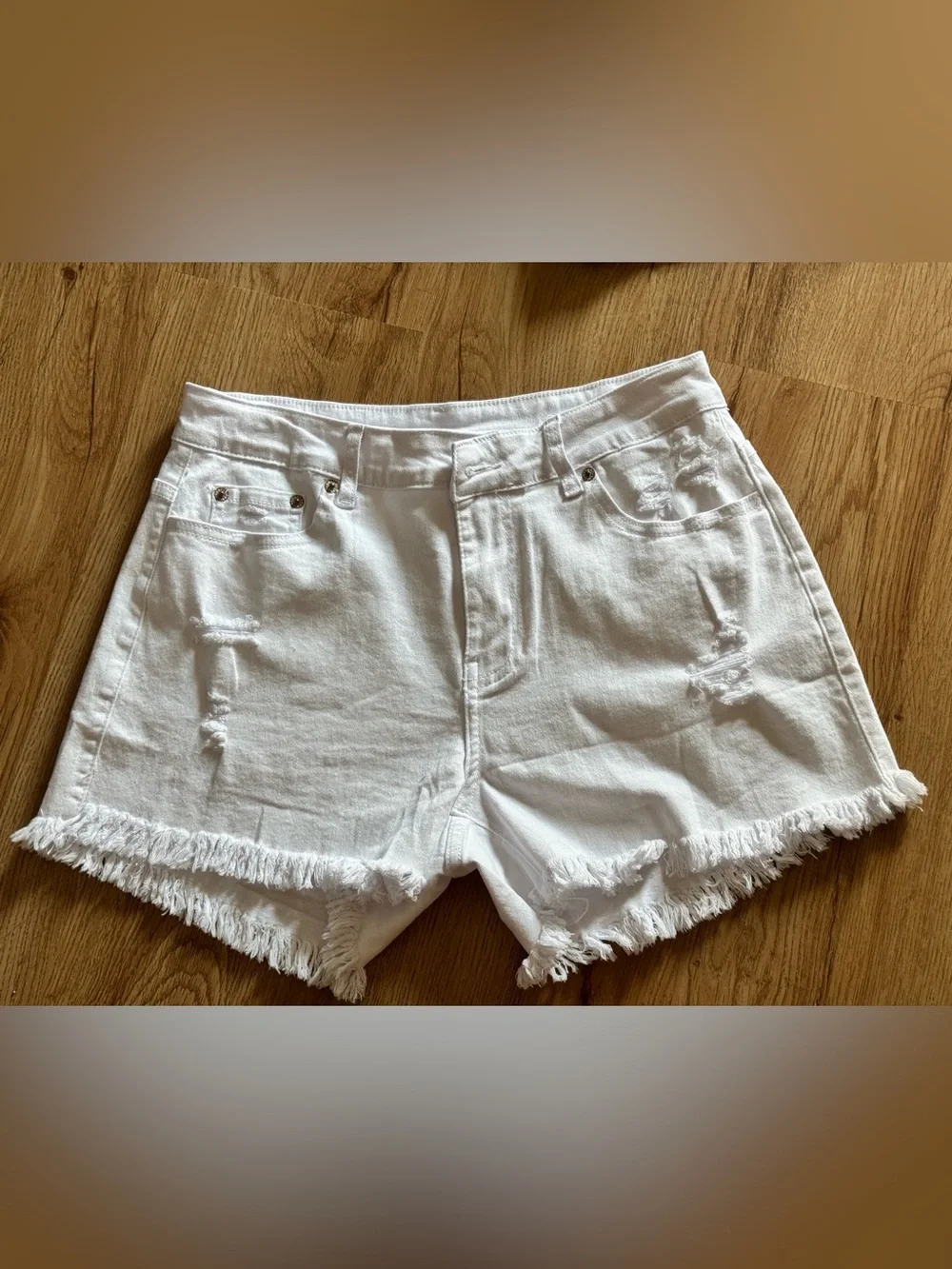 Kids Denim Miniskirt and Shorts Set - White, Cream & Blue Size M 12-14 YO